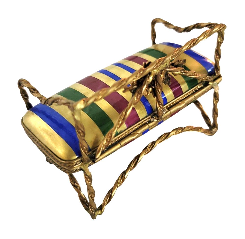 Love Seat Antique Chair Limoges Box Figurine for Collectors, view 3