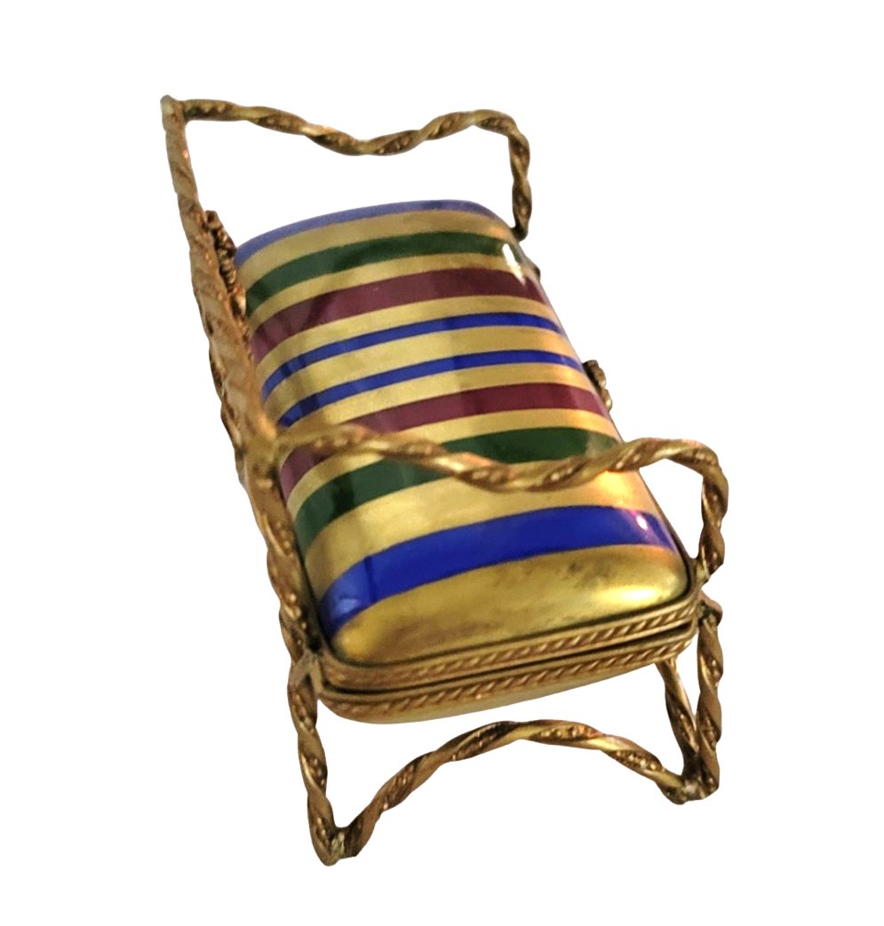 Love Seat Antique Chair Limoges Box Figurine for Collectors, view 4