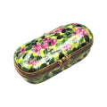 Antique Oval Pin Box with Leaves Limoges Porcelain, a hand-painted Limoges porcelain gift