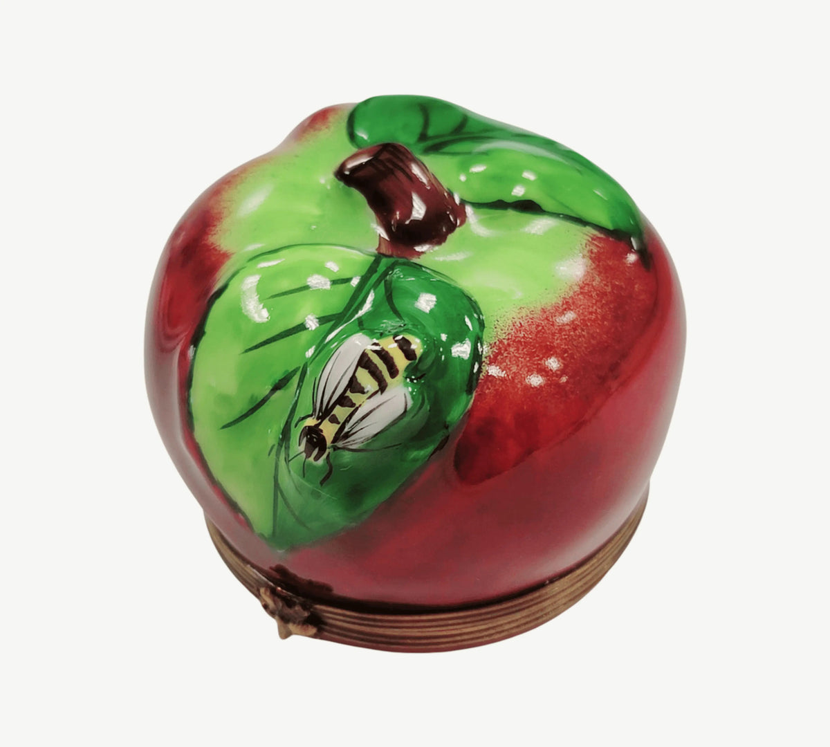 Every brushstroke by hand on the Apple with Bee Limoges box from France
