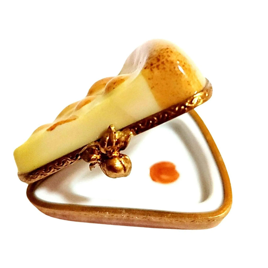Hand-painted Apricot Flan Pie Limoges box, French artistry for lovers of fine art
