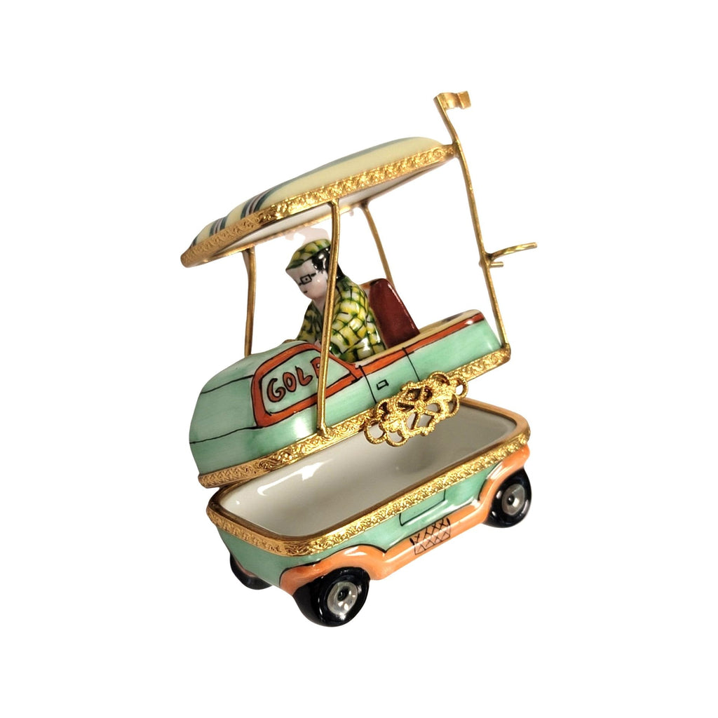 Golfer in Aqua Golf Cart Sports Figurine for Collectors, view 2