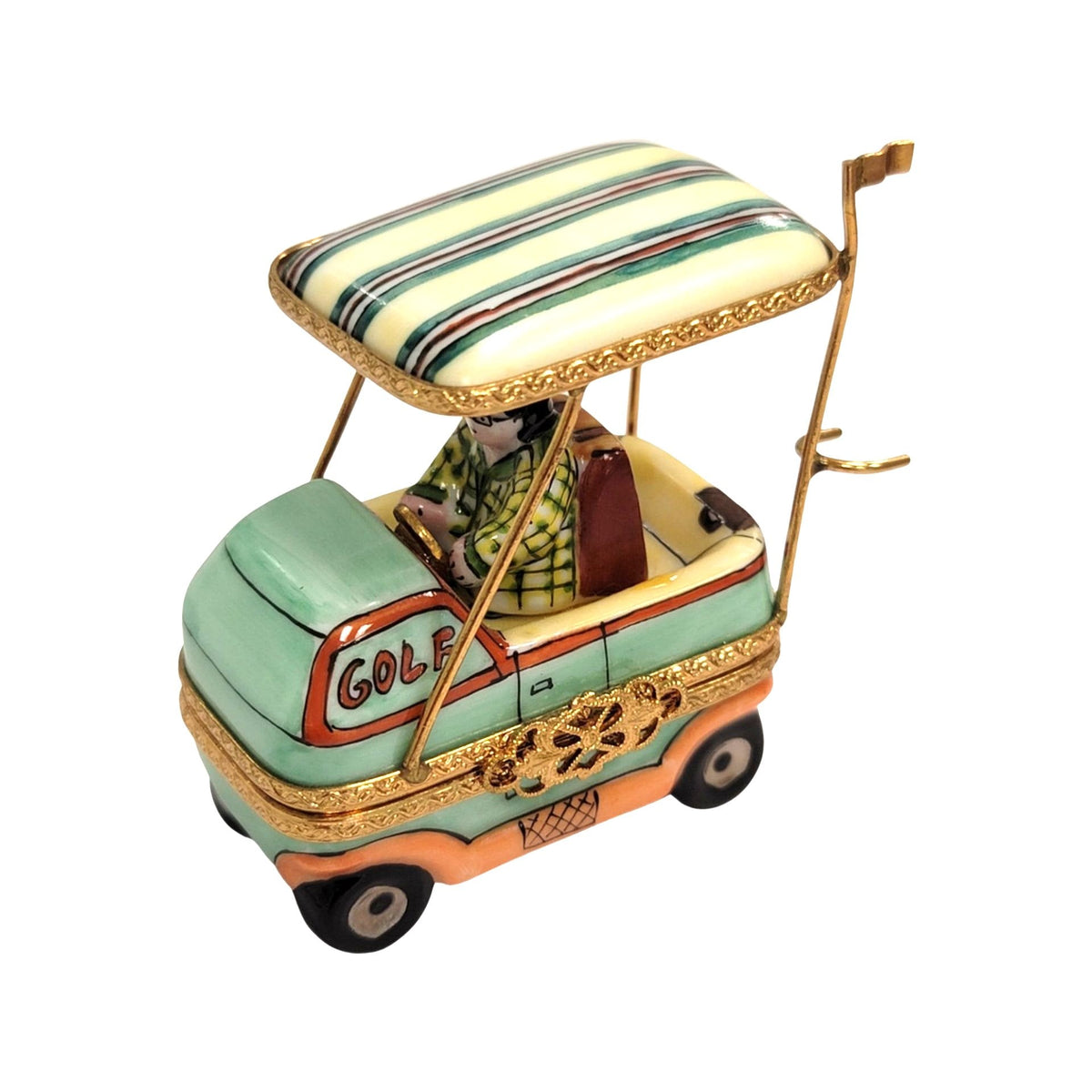 Golfer in Aqua Golf Cart Sports Figurine for Collectors, view 3