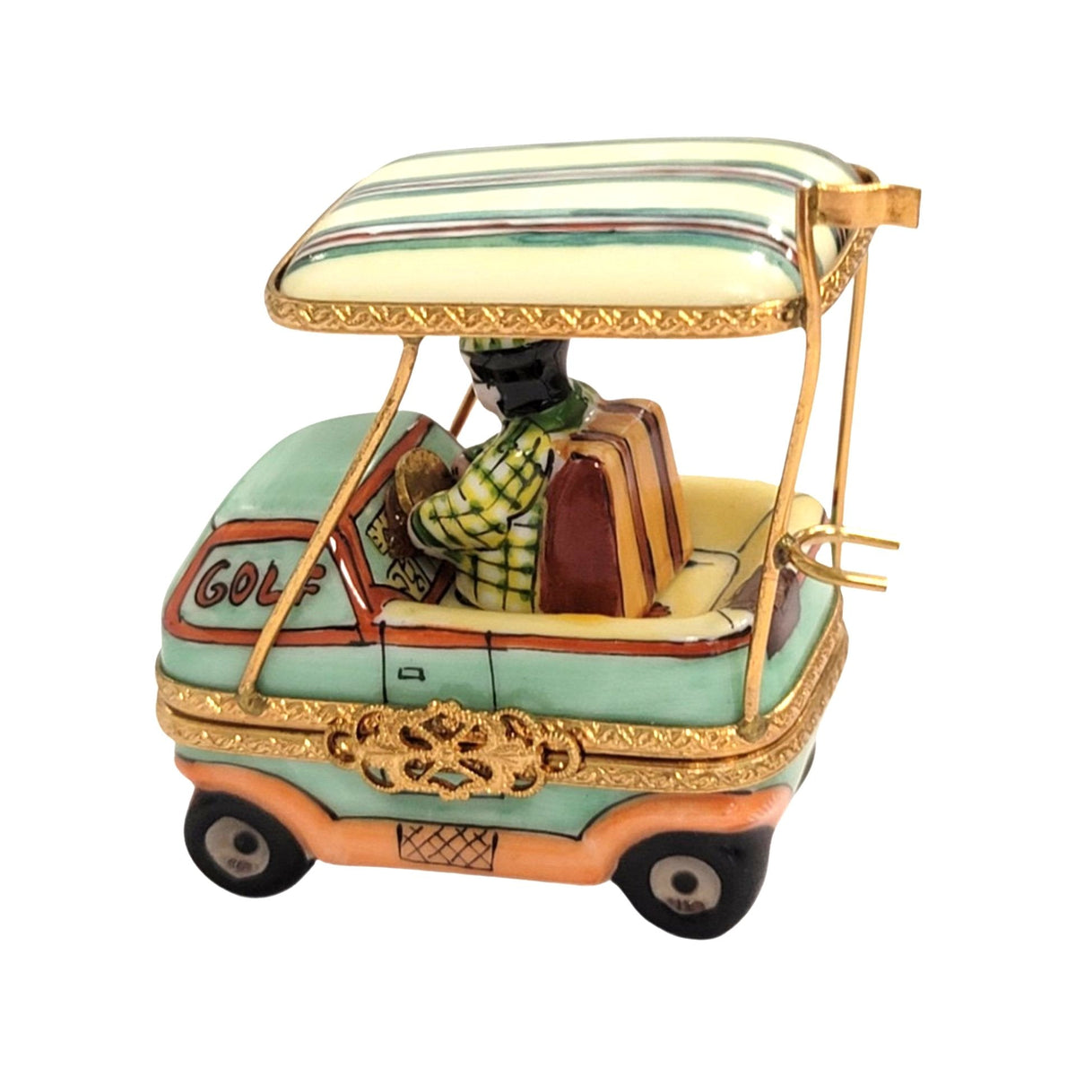 Golfer in Aqua Golf Cart Sports Figurine for Collectors, view 5