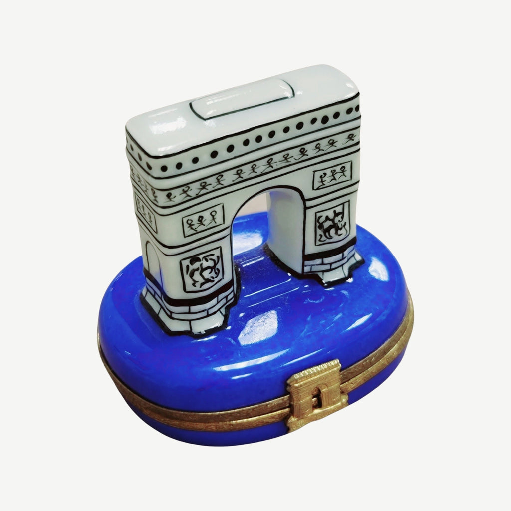 Arc De Triomphe Blue Base Limoges Box, a hand-painted Limoges porcelain gift