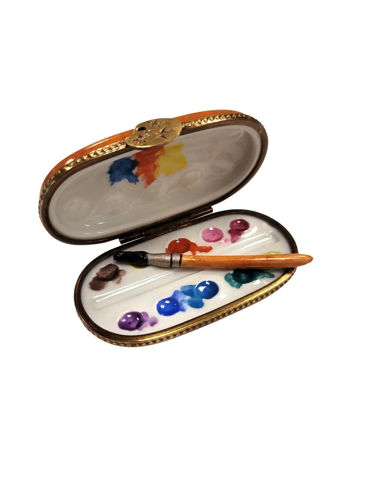Gift idea for someone who loves France: Artist Paint Palette Watercolors Paint Brush Limoges box