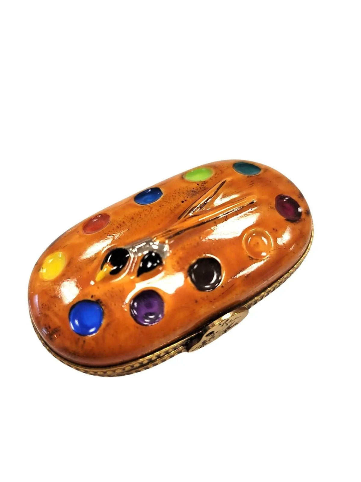 Limoges Boutique presents the Artist Paint Palette Watercolors Paint Brush, a genuine Limoges box painted by hand in France