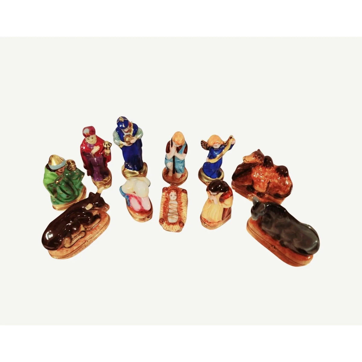 Treasured French collectible: 11Piece Nativity Set Last One Limoges box, painted by hand