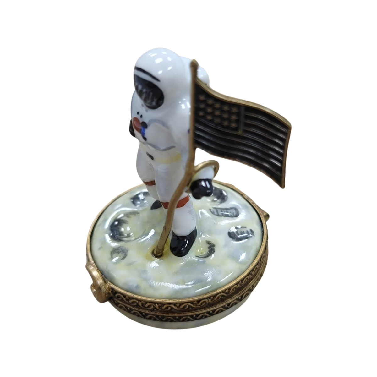 Astronaut American Flag Moon Limoges Box, view 2