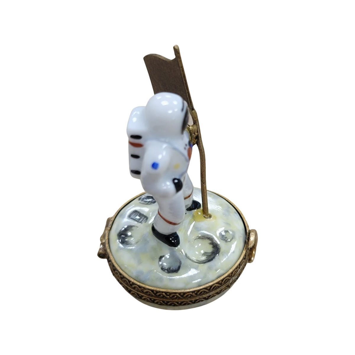 Astronaut American Flag Moon Limoges Box, view 3