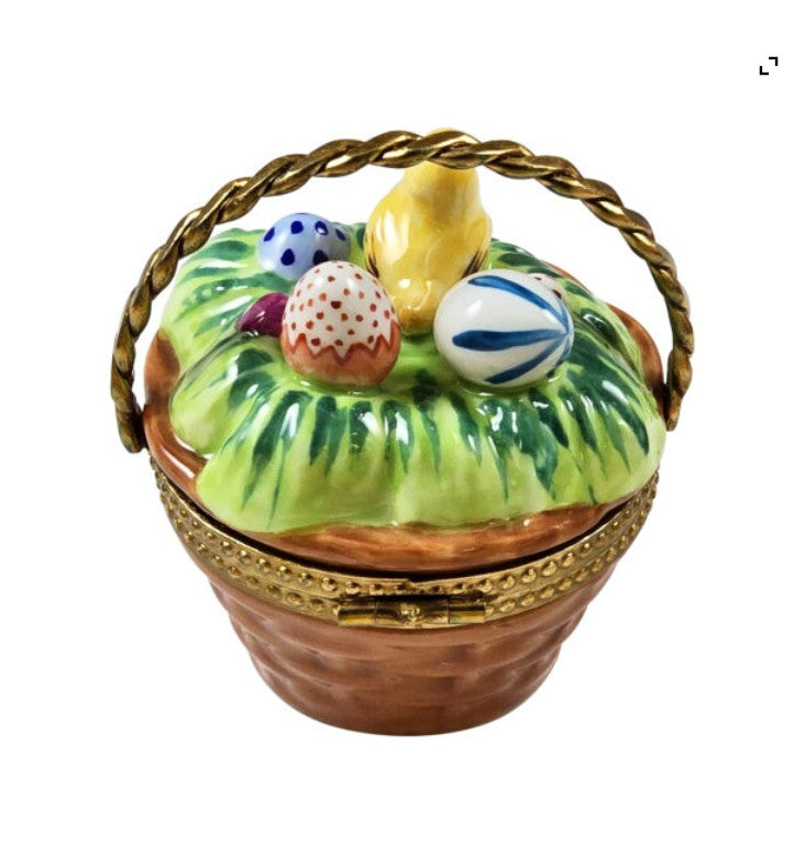 Brown Easter Basket w Chick, view 3