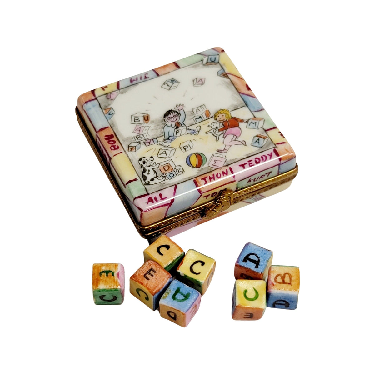 Baby Blocks Limoges Box Figurine New Baby Gift, view 6