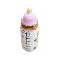 Baby Bottle Pink Figurine Limoges Box, a hand-painted Limoges porcelain gift