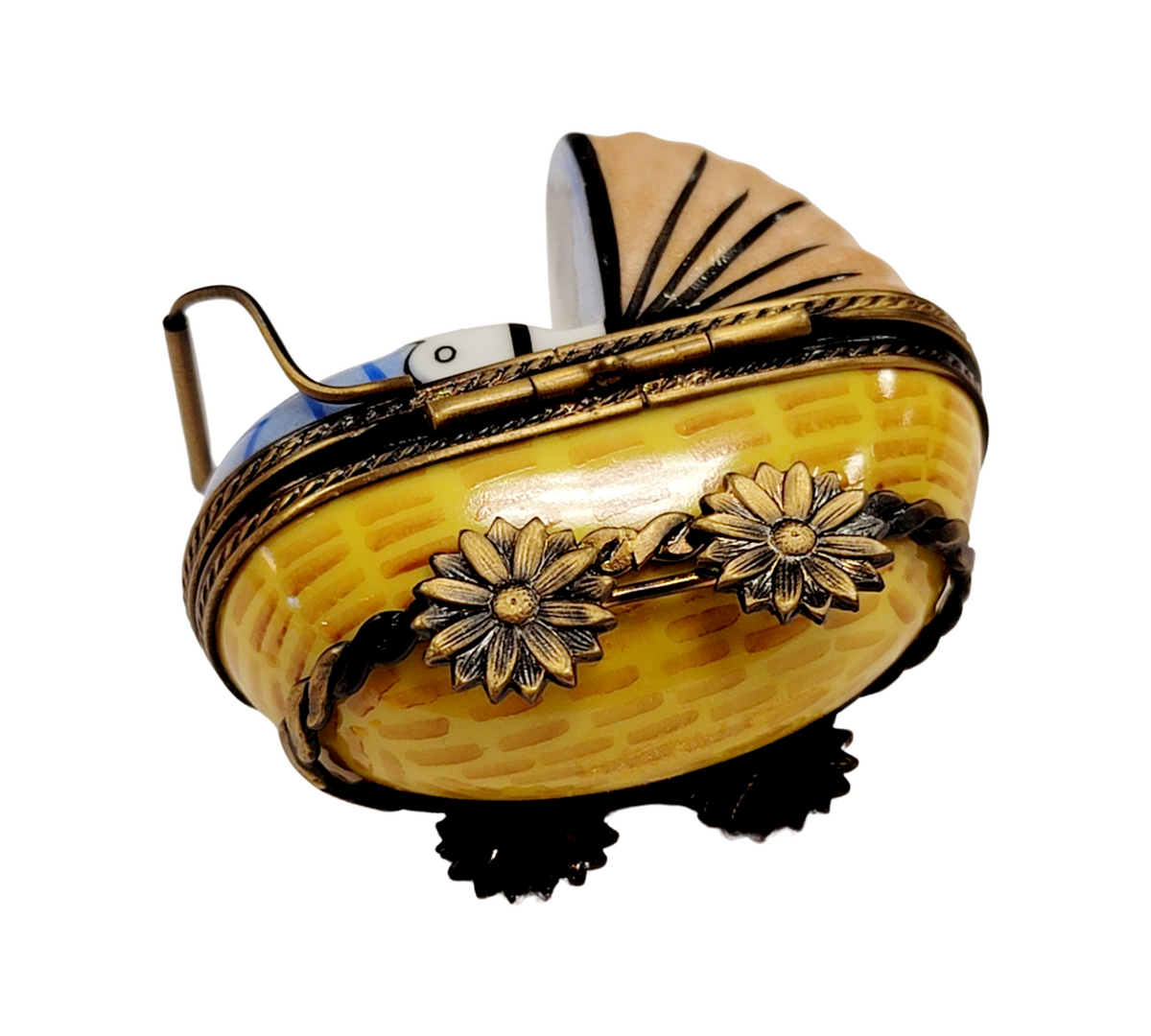 The Baby Carriage Blue for Parents, a Limoges keepsake with true French charm