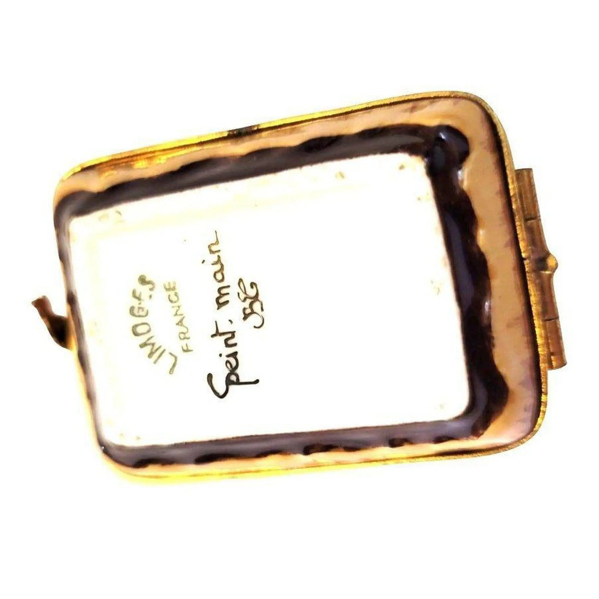 Fine French craftsmanship on the Baby Jesus on Straw for Manger Scene Limoges box, painted by hand
