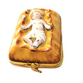 Baby Jesus on Straw for Manger Scene Limoges Box Figurine, a hand-painted Limoges porcelain gift