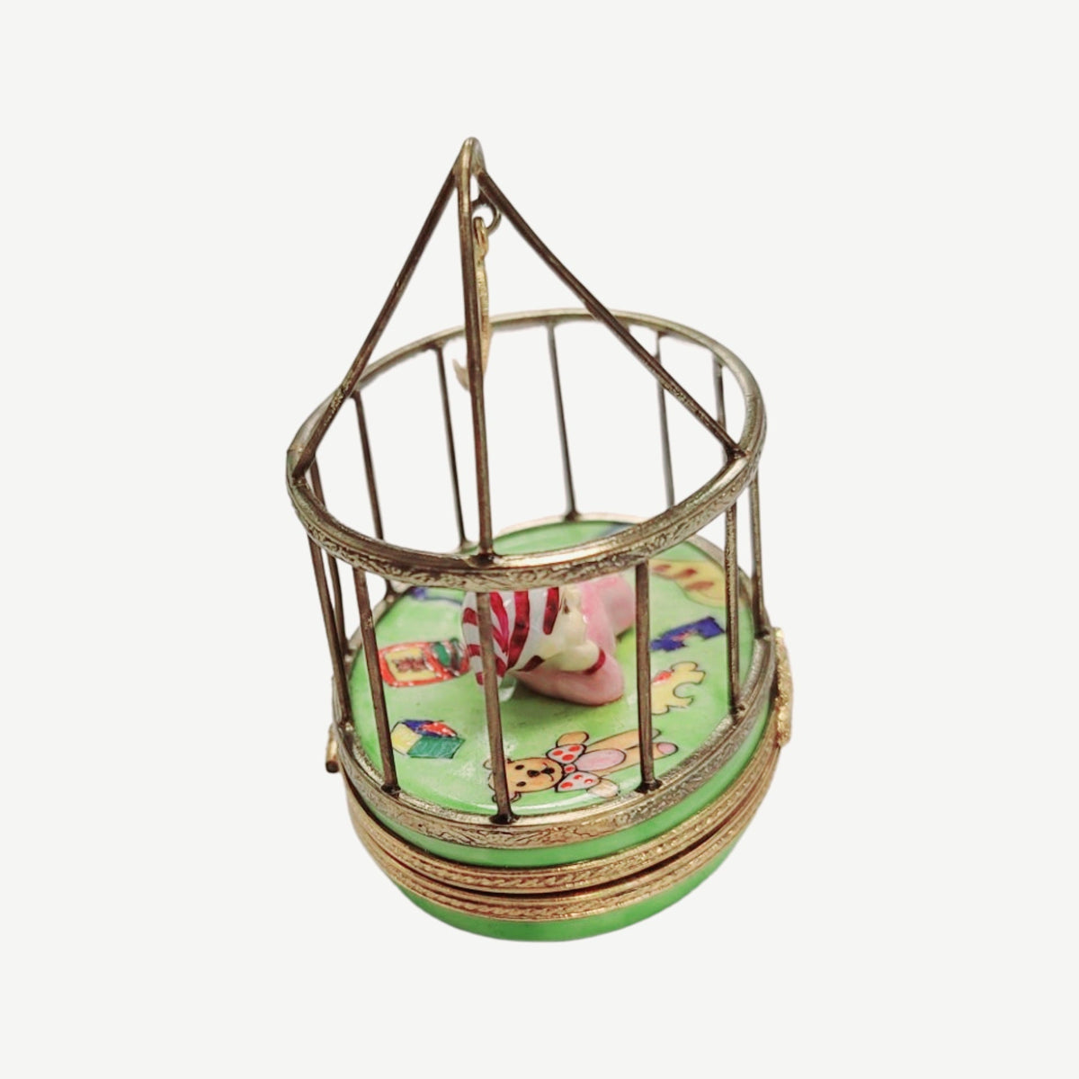 Baby in Playpen Limoges Box Figurine, view 5