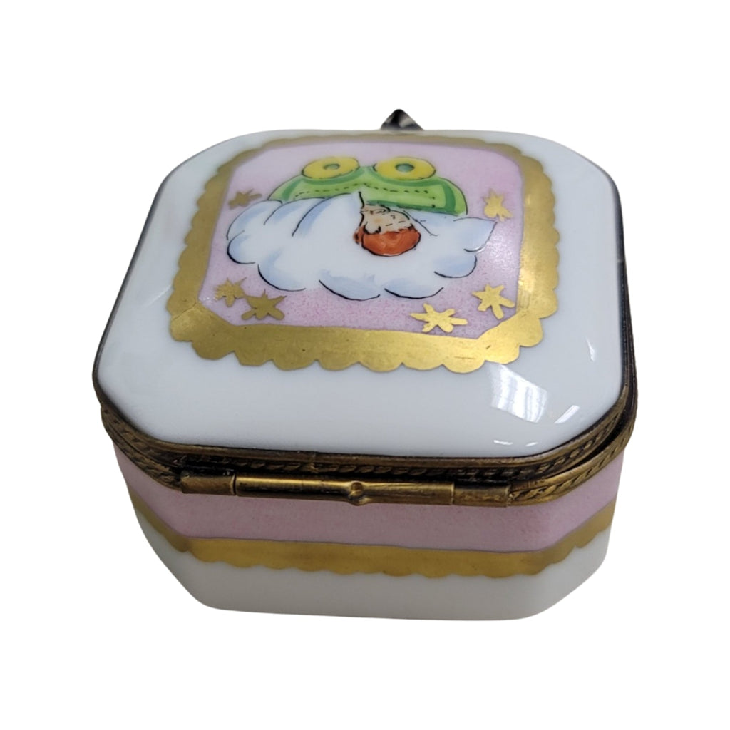 Baby in Pram Square Limoges Porcelain Box, view 3