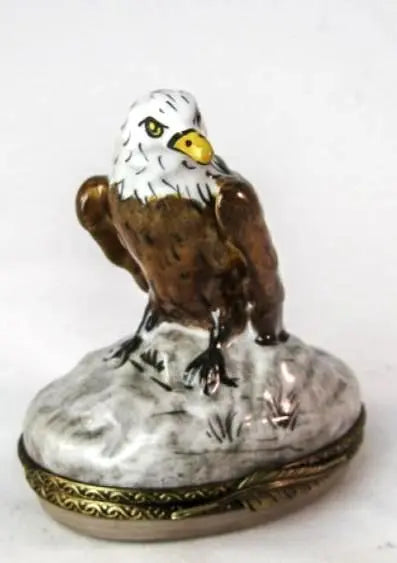 Fine French craftsmanship on the Bald Eagle ! Limoges box, painted by hand