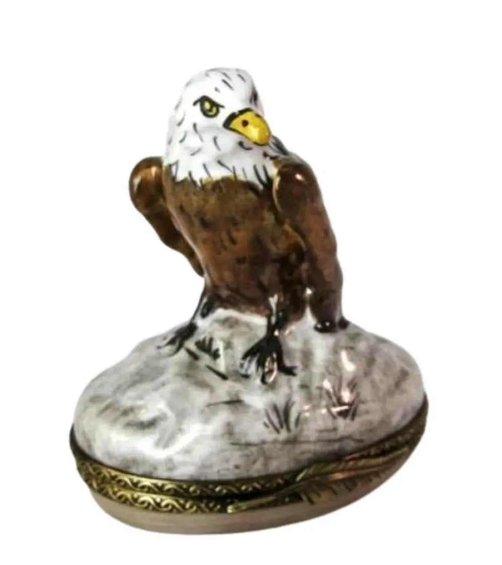 Authentic Bald Eagle ! Limoges box, hand-painted in France, from Limoges Boutique