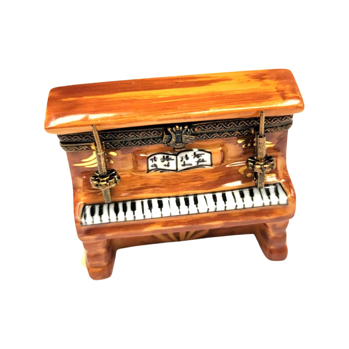 Piano Ballerina Candles Limoges porcelain, an heirloom-quality piece for collectors