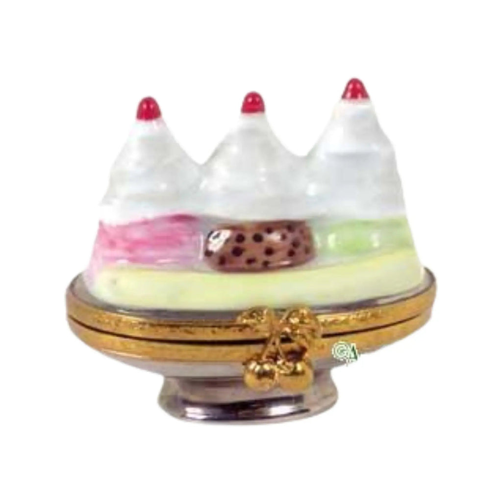 Banana Split Limoges box painted by hand in Limoges, France, a gift to treasure