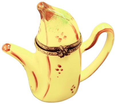Banana Teapot Limoges Box Figurine, a hand-painted Limoges porcelain gift