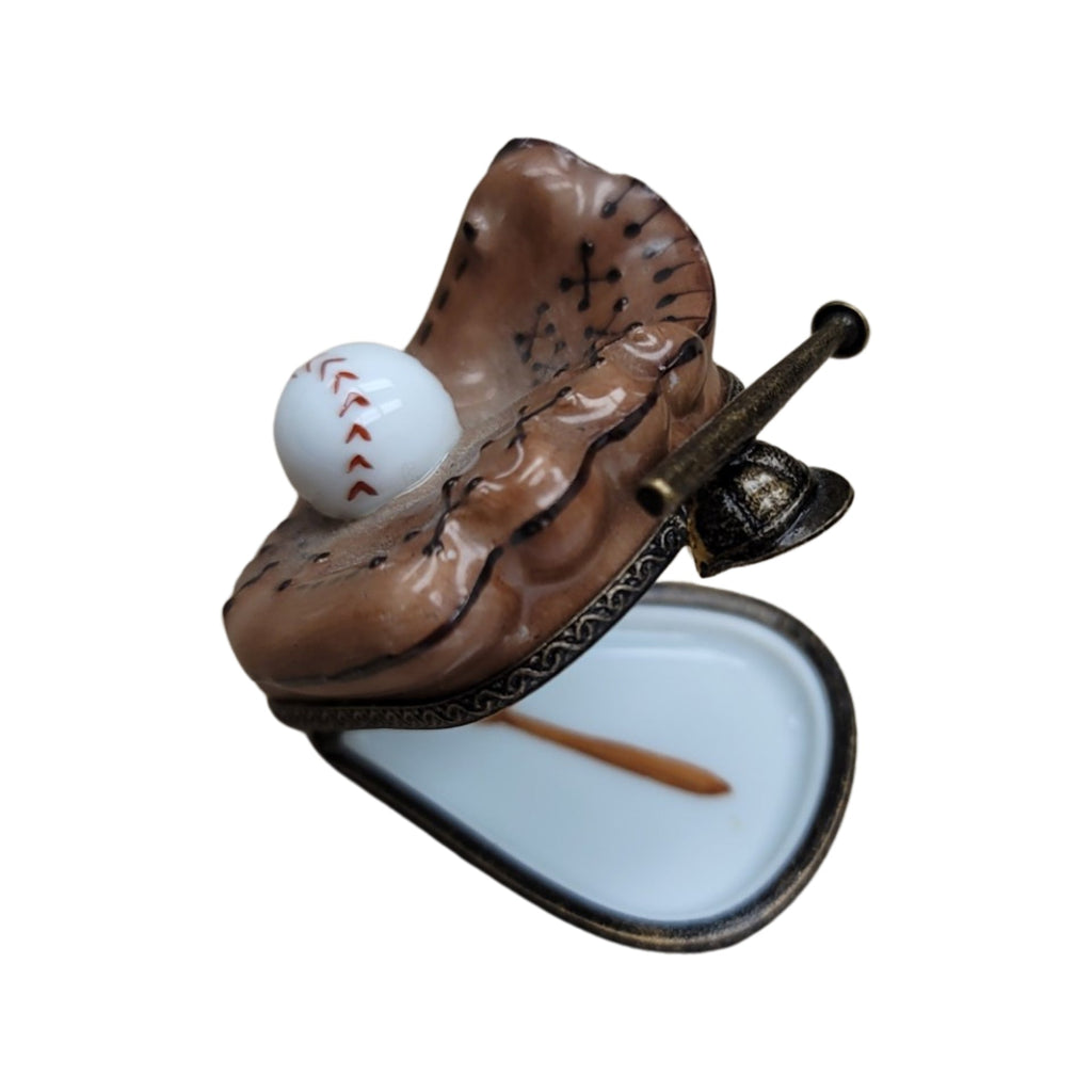 Baseball Glove w Ball Limoges Box, view 2