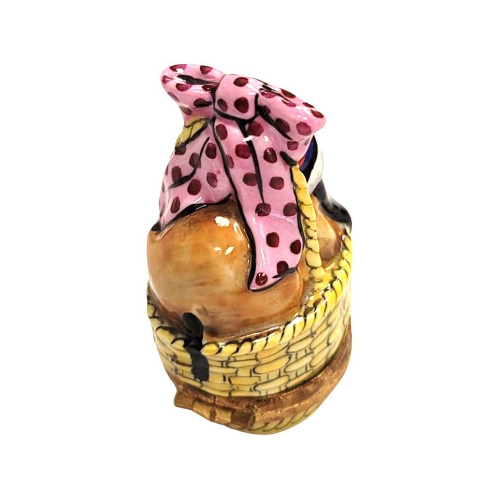 Bassett Hound Dog in Basket Limoges Box, view 6