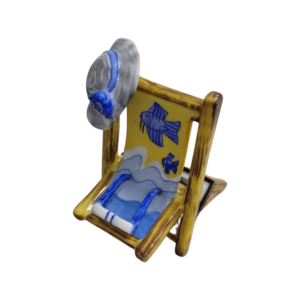Beach Chair Fish Limoges Box Figurine, view 6