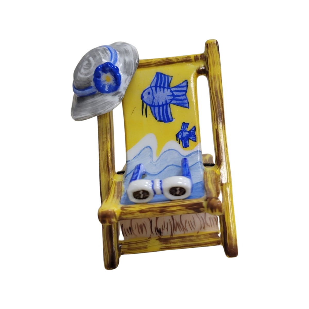 Beach Chair Fish Limoges Box Figurine, view 7