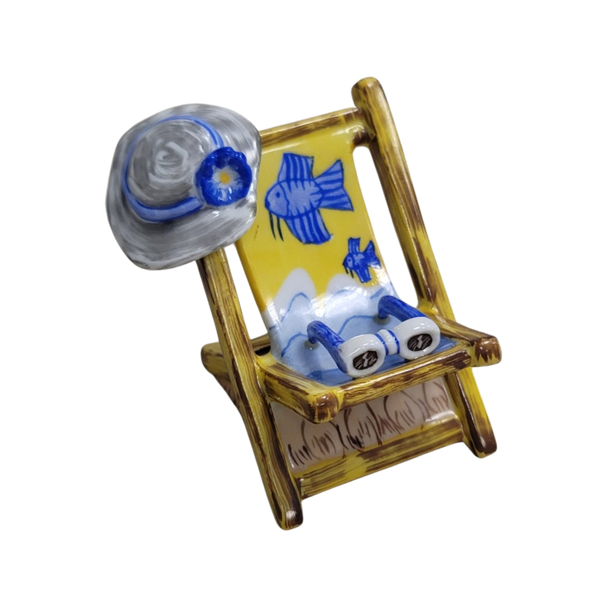Beach Chair Fish Limoges Box Figurine, view 9