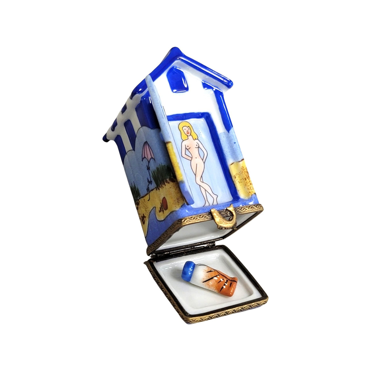 Beach Changing Hut Limoges Box Figurine, view 3
