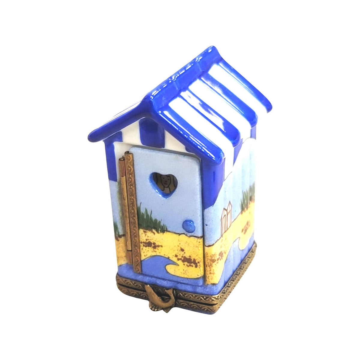 Beach Changing Hut Limoges Box Figurine, a hand-painted Limoges porcelain gift