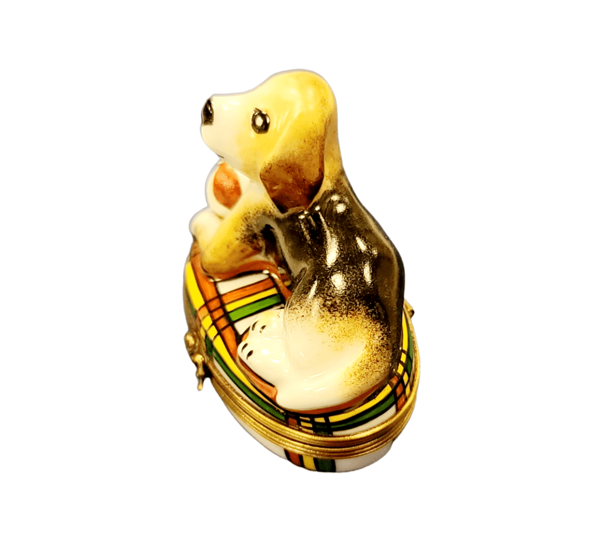 Hand-painted Beagle Dog with Ball Limoges box, French artistry for lovers of fine art