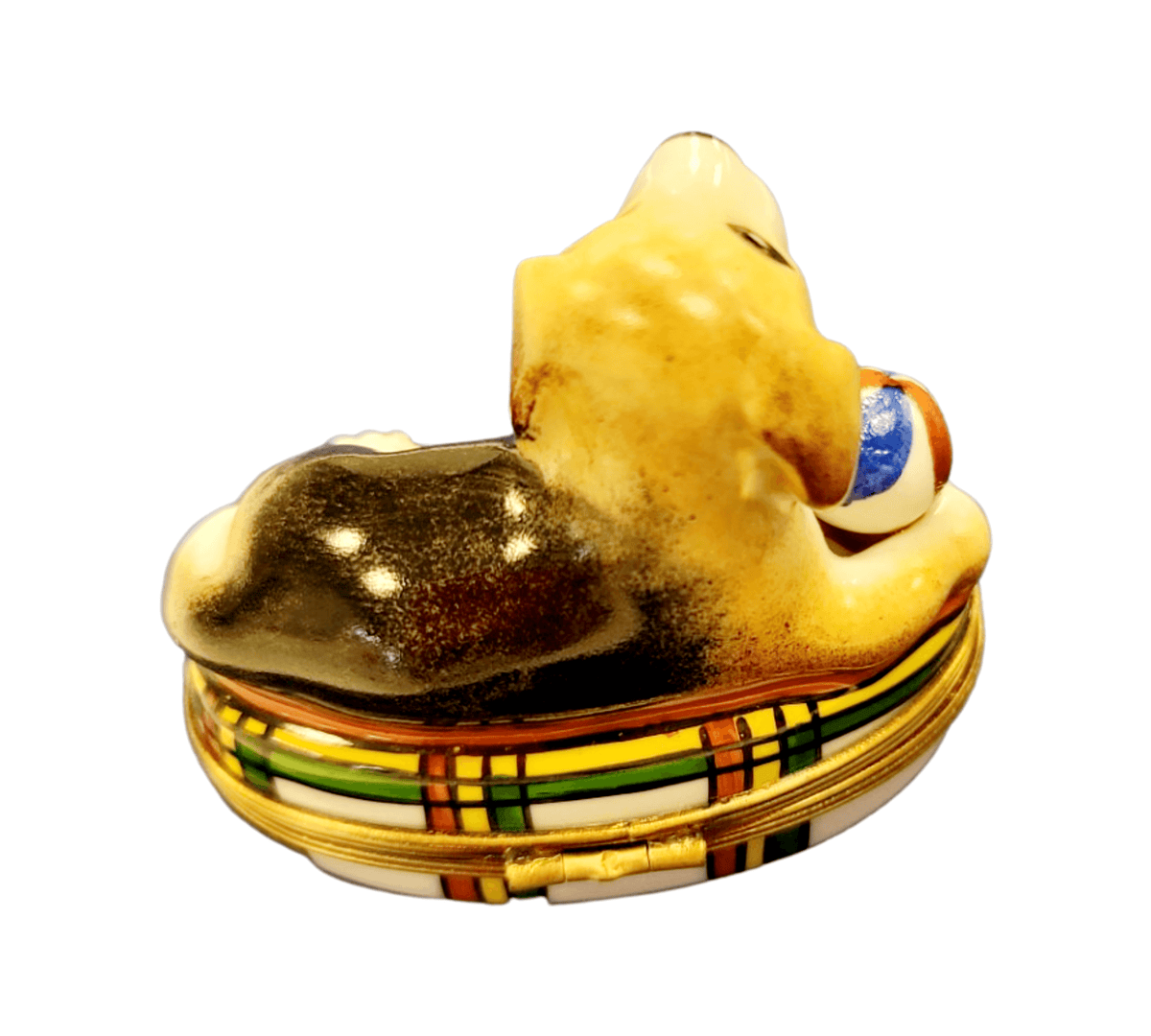 Beagle Dog with Ball Limoges box painted by hand in Limoges, France, a gift to treasure