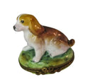 Authentic Beagle Dog on Grass Limoges box, hand-painted in France, from Limoges Boutique