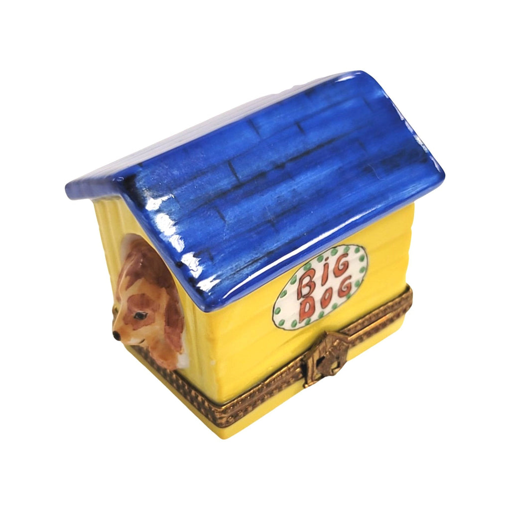 Authentic Big Dog in Dog House Limoges box, hand-painted in France, from Limoges Boutique