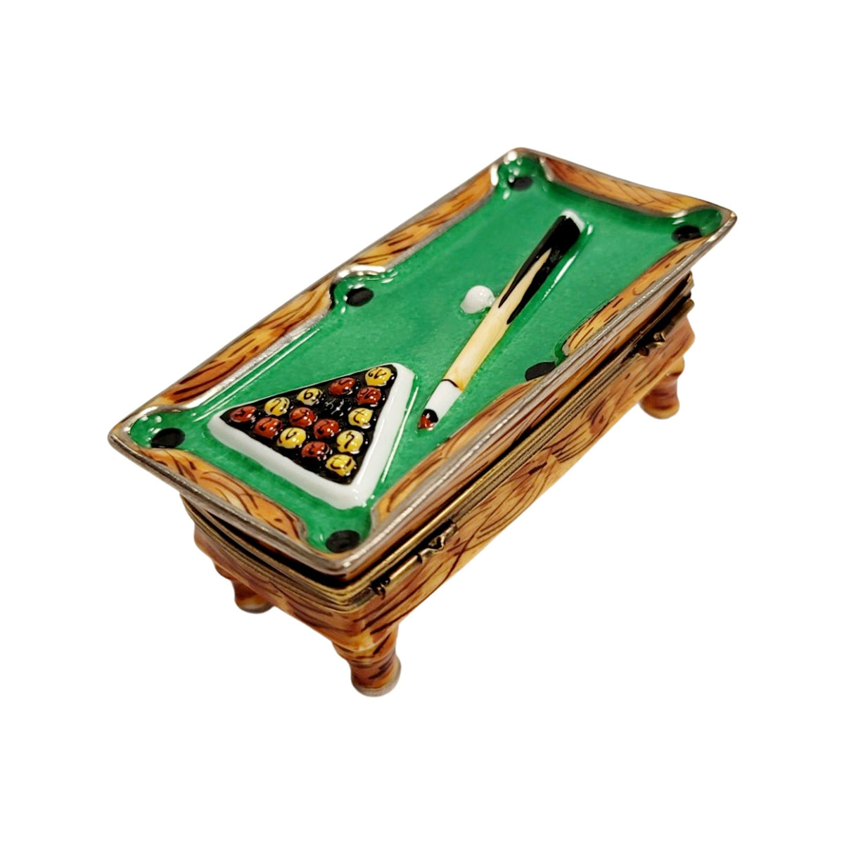 Billiards Pool Table 8 Ball Game Limoges Box Figurine, view 3
