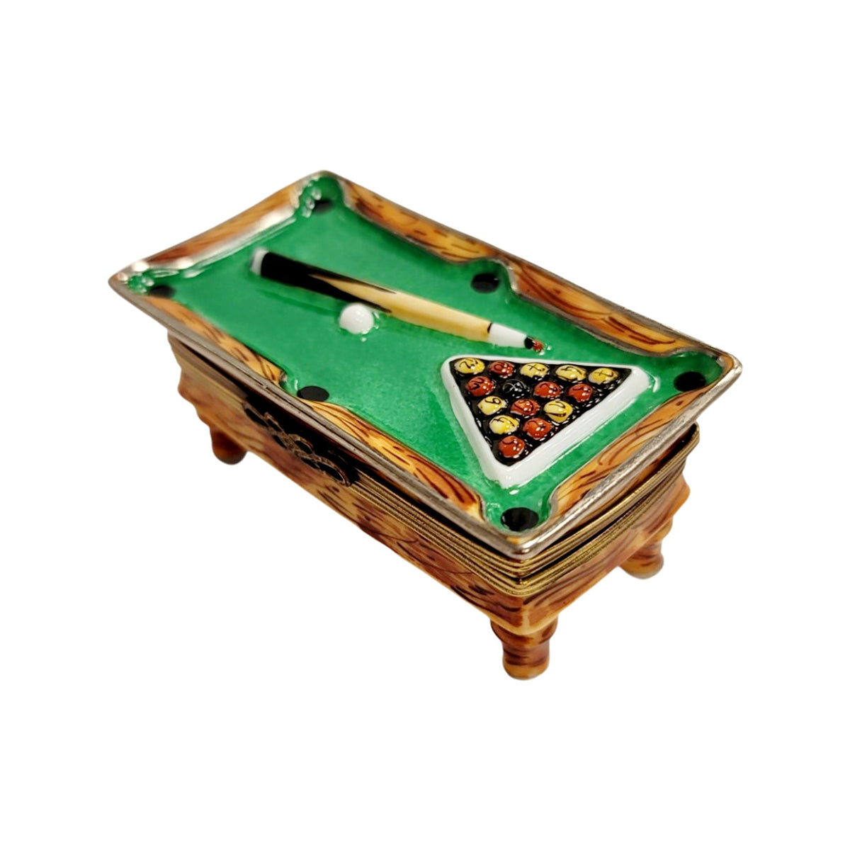 Billiards Pool Table 8 Ball Game Limoges Box Figurine, view 4