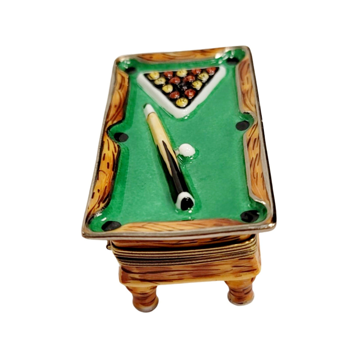 Billiards Pool Table 8 Ball Game Limoges Box Figurine, view 5