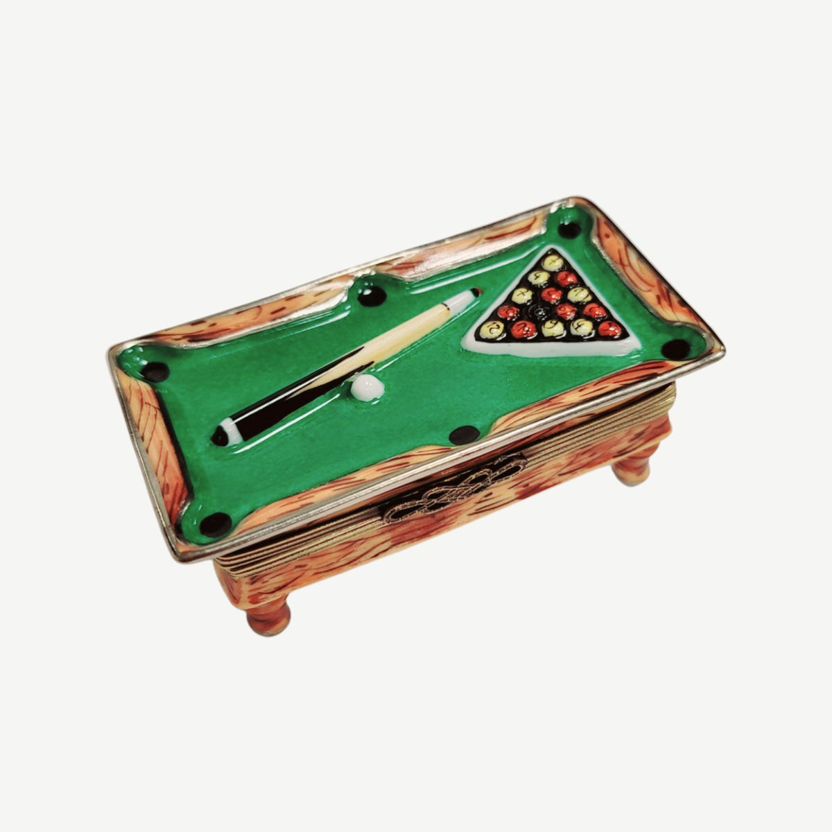Billiards Pool Table 8 Ball Game Limoges Box Figurine, view 6