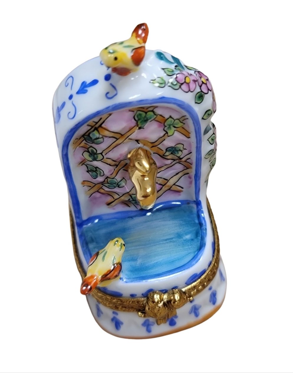 Fountain w Birds Limoges Box Figurine, a hand-painted Limoges porcelain gift