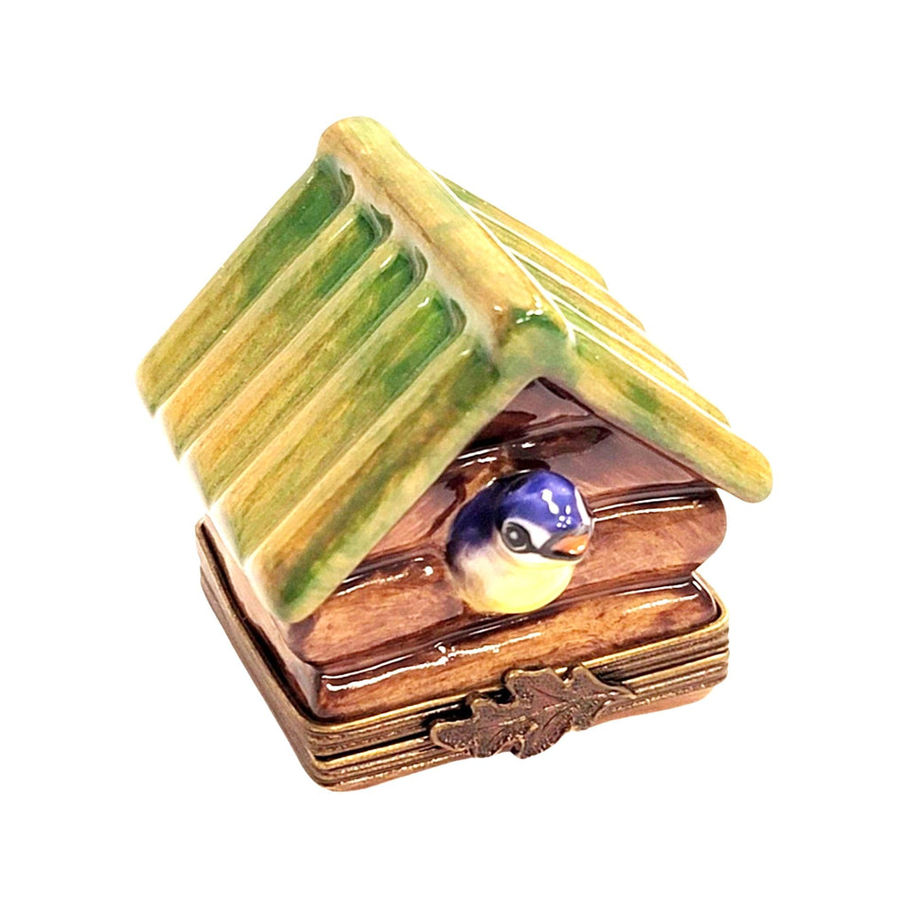 Bird House Porcelain Art Object for Nature Lovers, a hand-painted Limoges porcelain gift