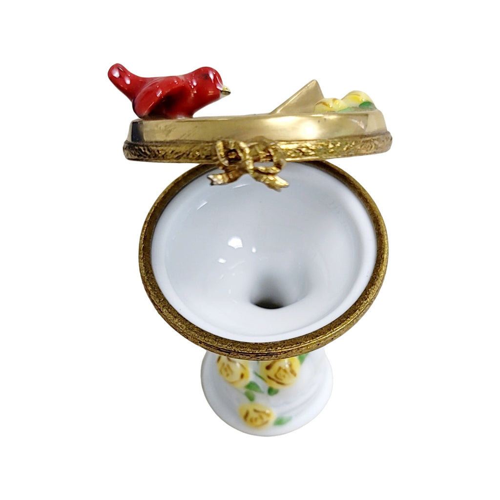 Bird on Sundial Porcelain Art Object Authentic, view 2