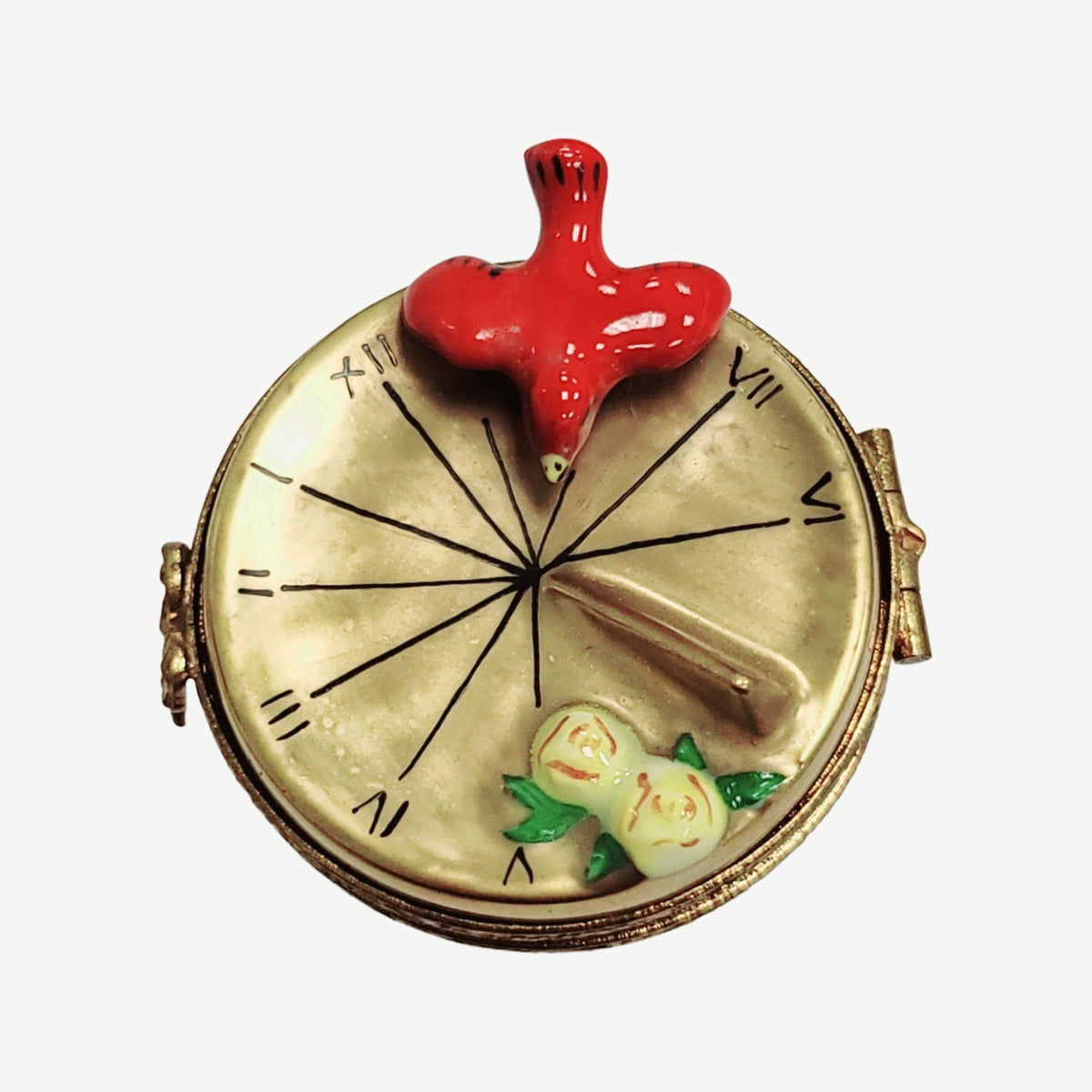 Bird on Sundial Porcelain Art Object Authentic, view 3