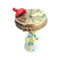 Bird on Sundial Porcelain Art Object Authentic, a hand-painted Limoges porcelain gift
