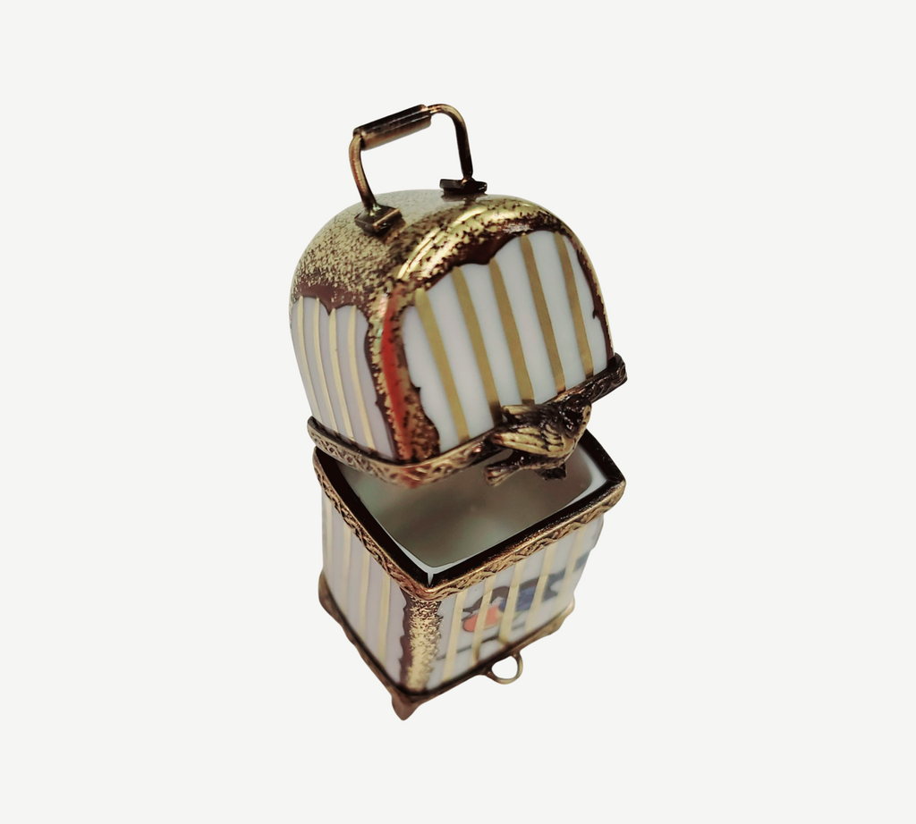 Bird in Small Cage Limoges Box Figurine for Collectors, view 2