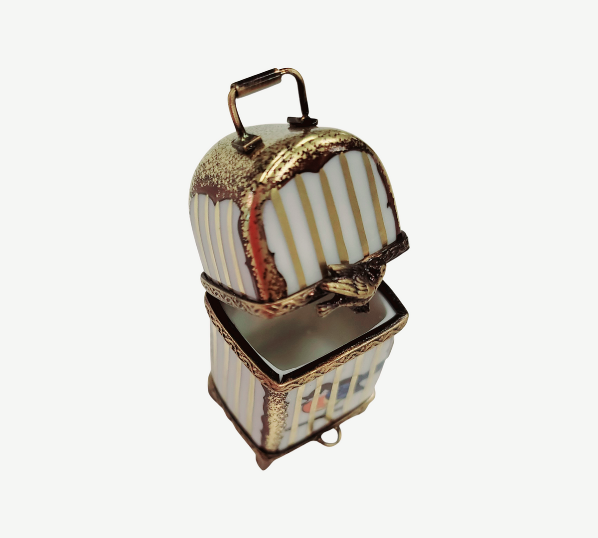 Bird in Small Cage Limoges Box Figurine for Collectors, view 2
