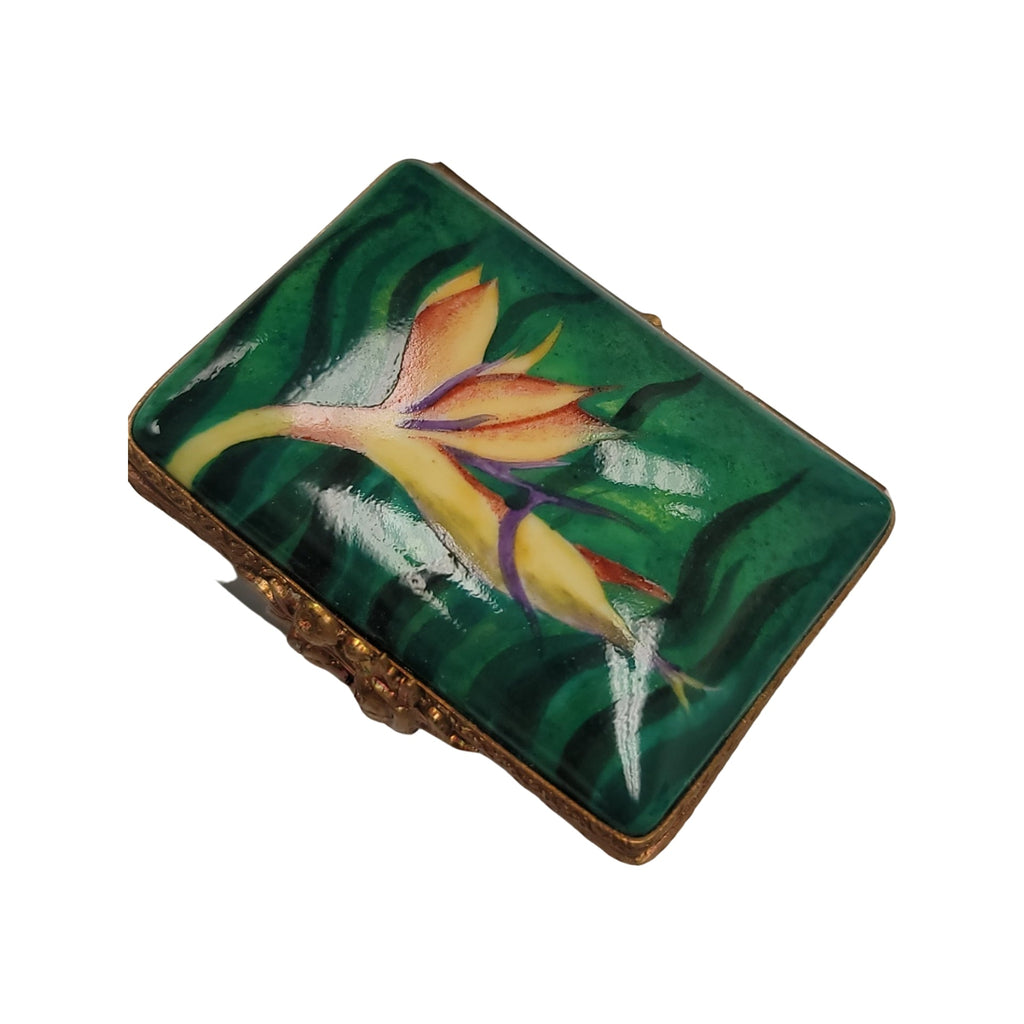 Rectangle Bird of Paradise Flower Limoges Box Gift, view 16